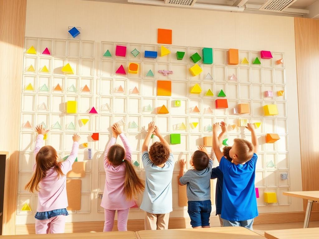 STEM & Magna Tile Wall activity at Busy Bees Flushing